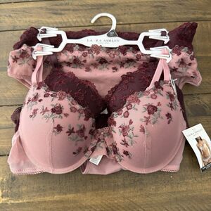 Laura Ashley Women's Floral Bra Bikini Set Size 36b/M 2 Bra And Bikini Set NWT